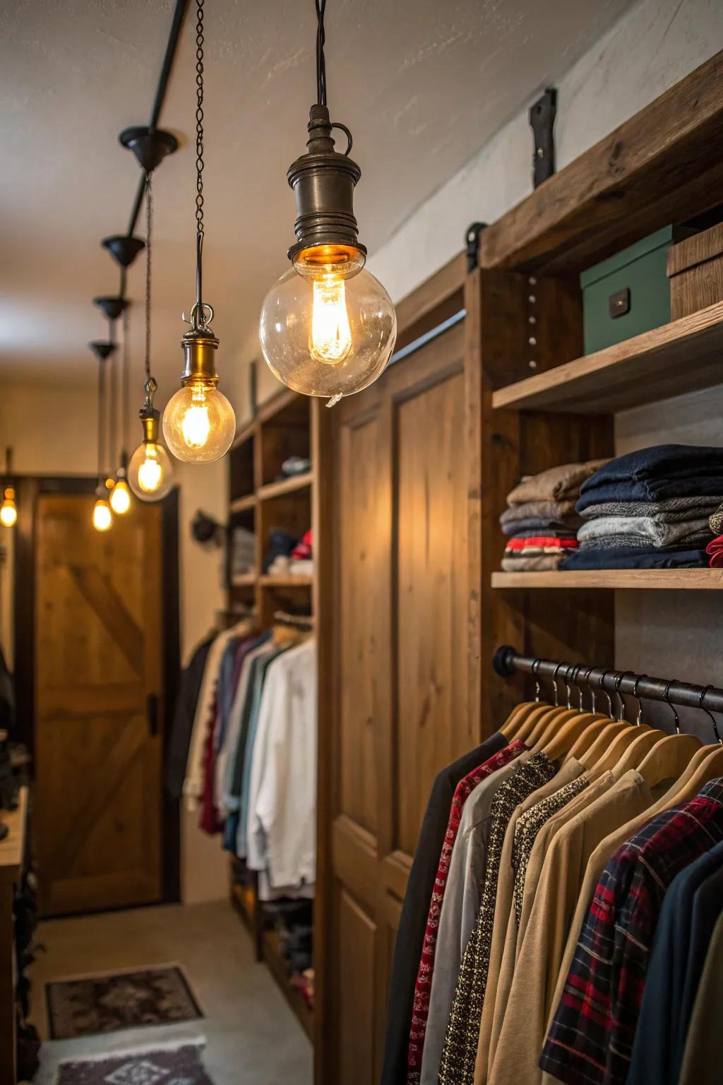 Vintage lights contribute elegance and design to your closet.