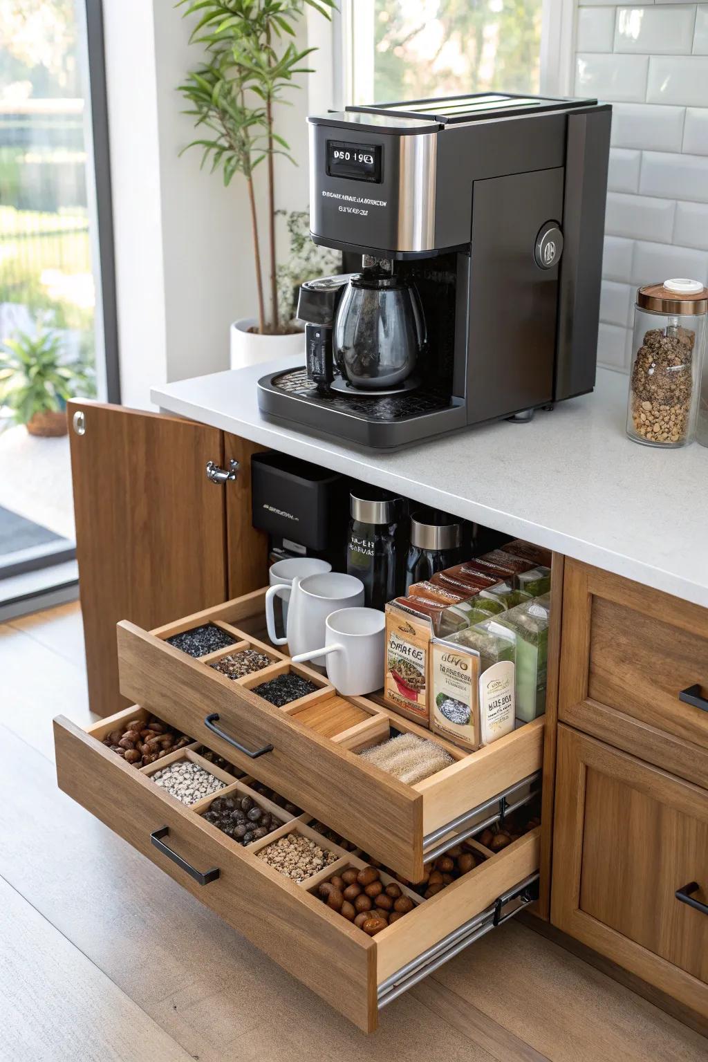 A pull-out framework delivering both ease and aesthetic elegance.