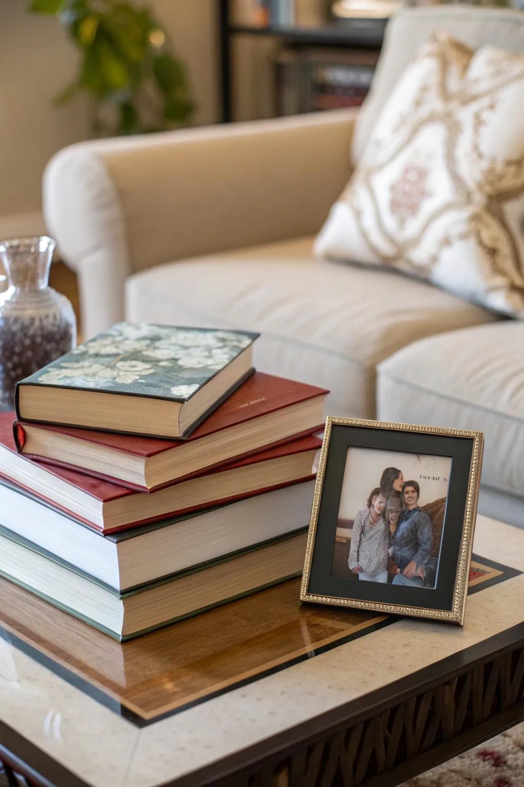 Family portraits enrich your decorative scheme with personal warmth.
