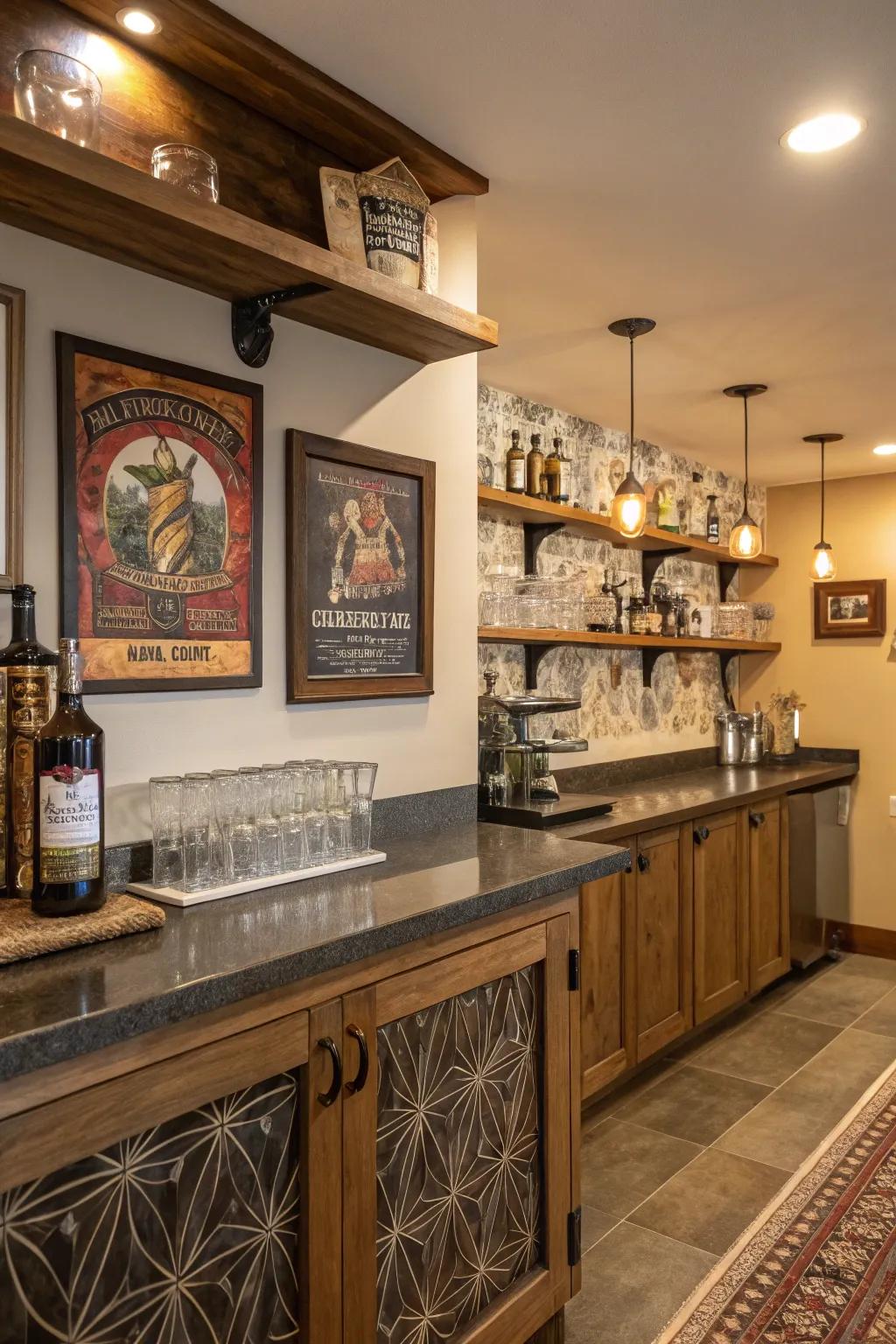 Include character to your bar with artisan touches.