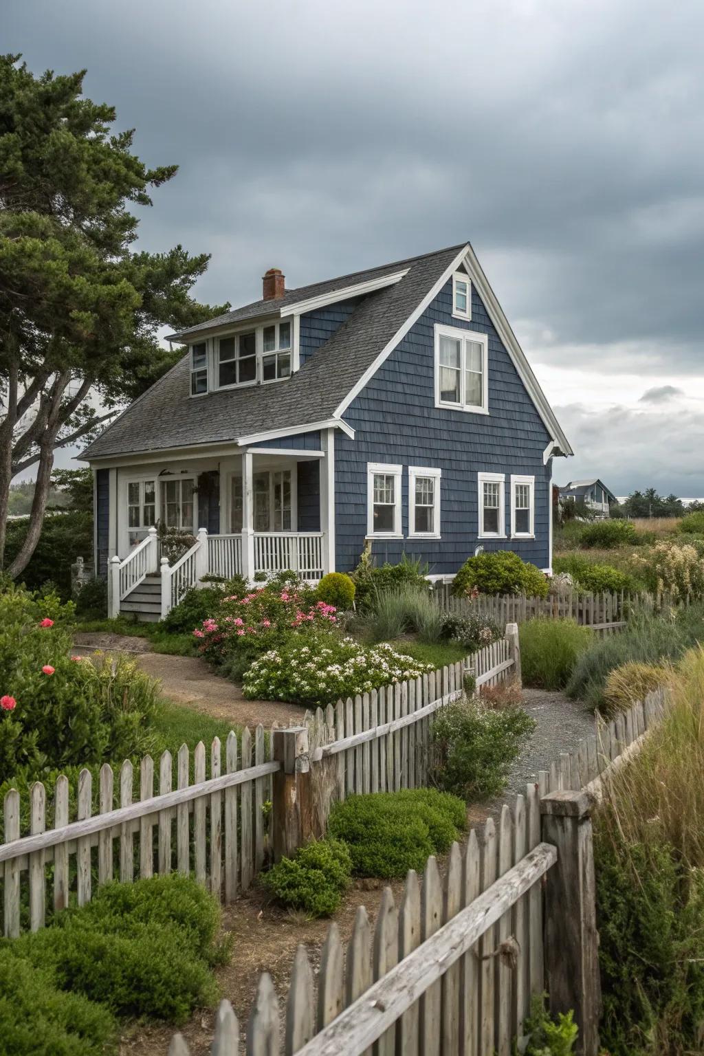 Seafaring hues convey a beachy ambiance.
