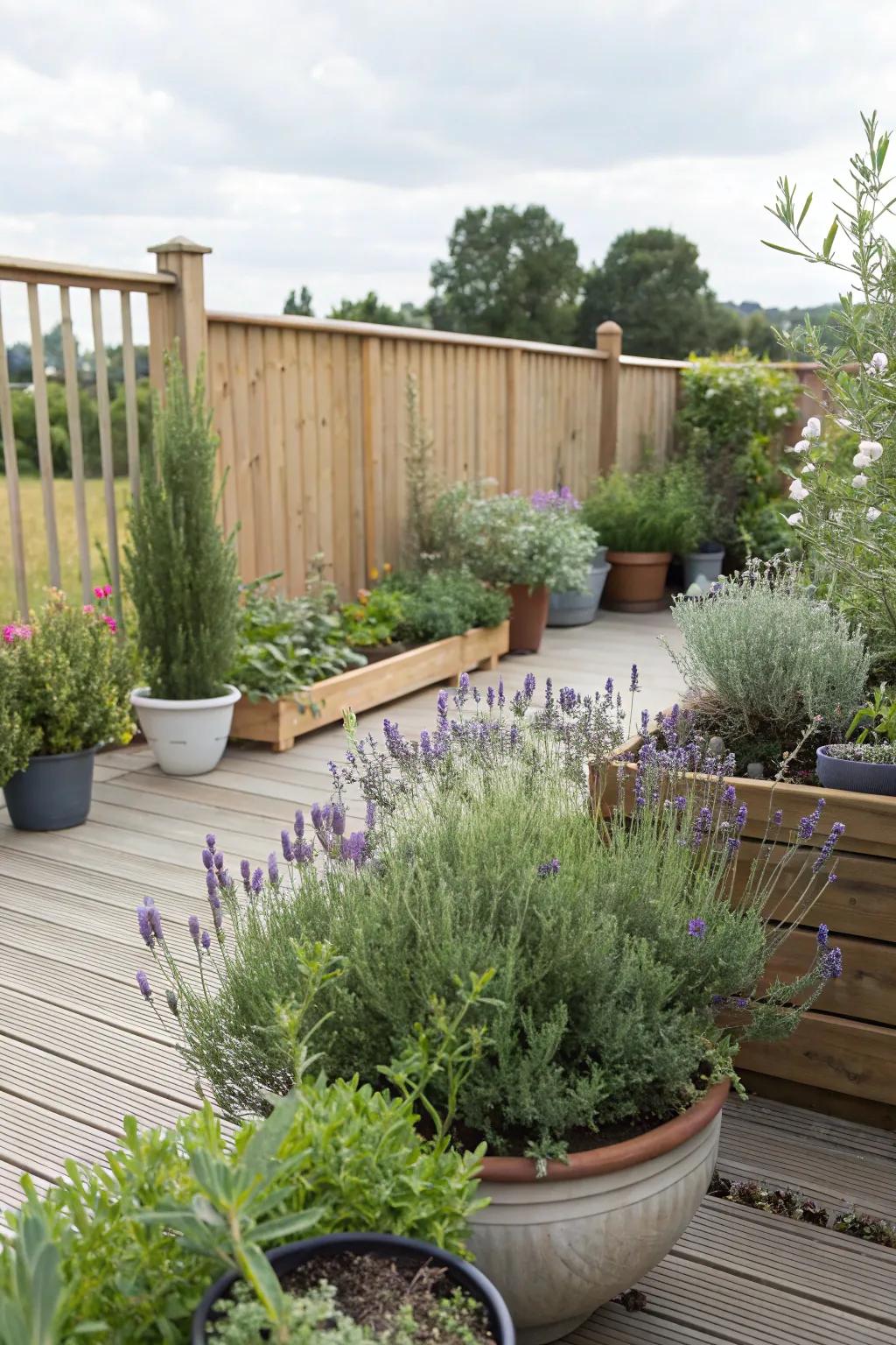 Aromatic plants compose a delightful sensory experience.