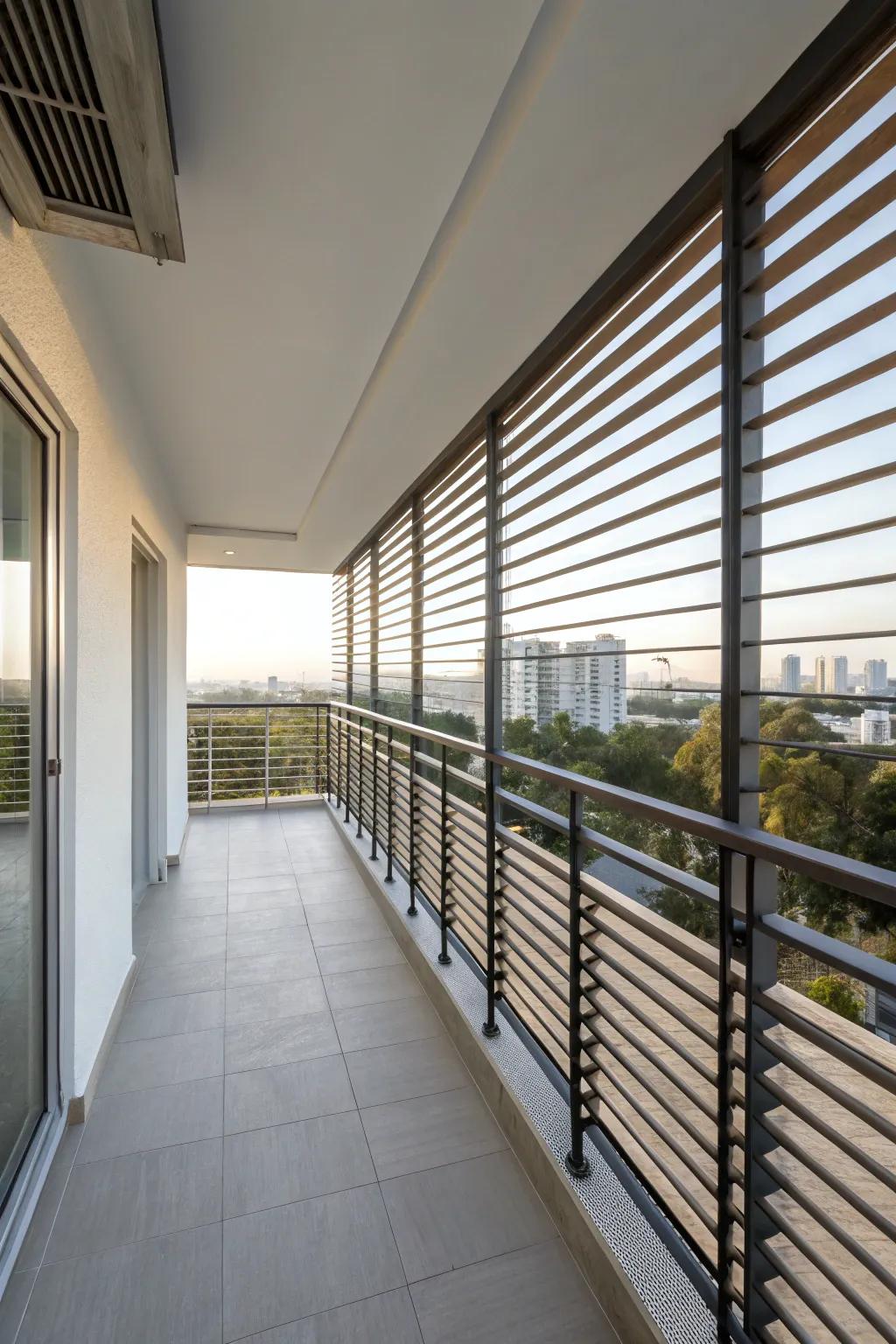 Sleek modern aesthetic with horizontal slats.