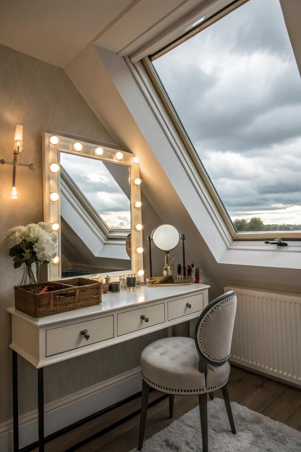 A prepping space that radiates elegance and charm.