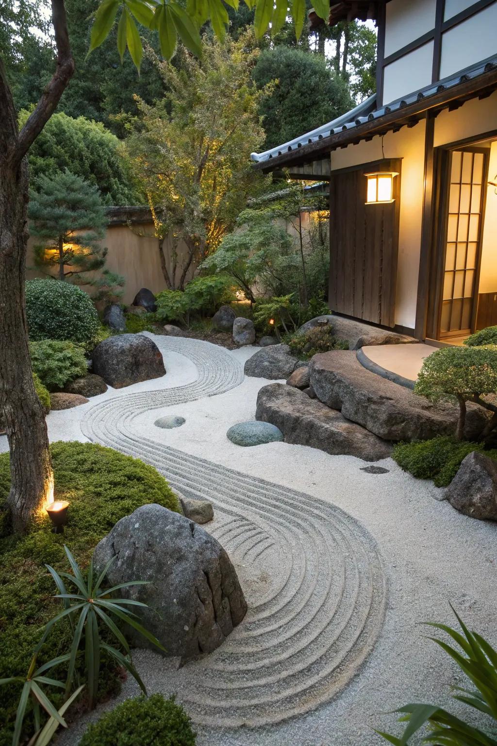 A zen garden offering peace and serenity.