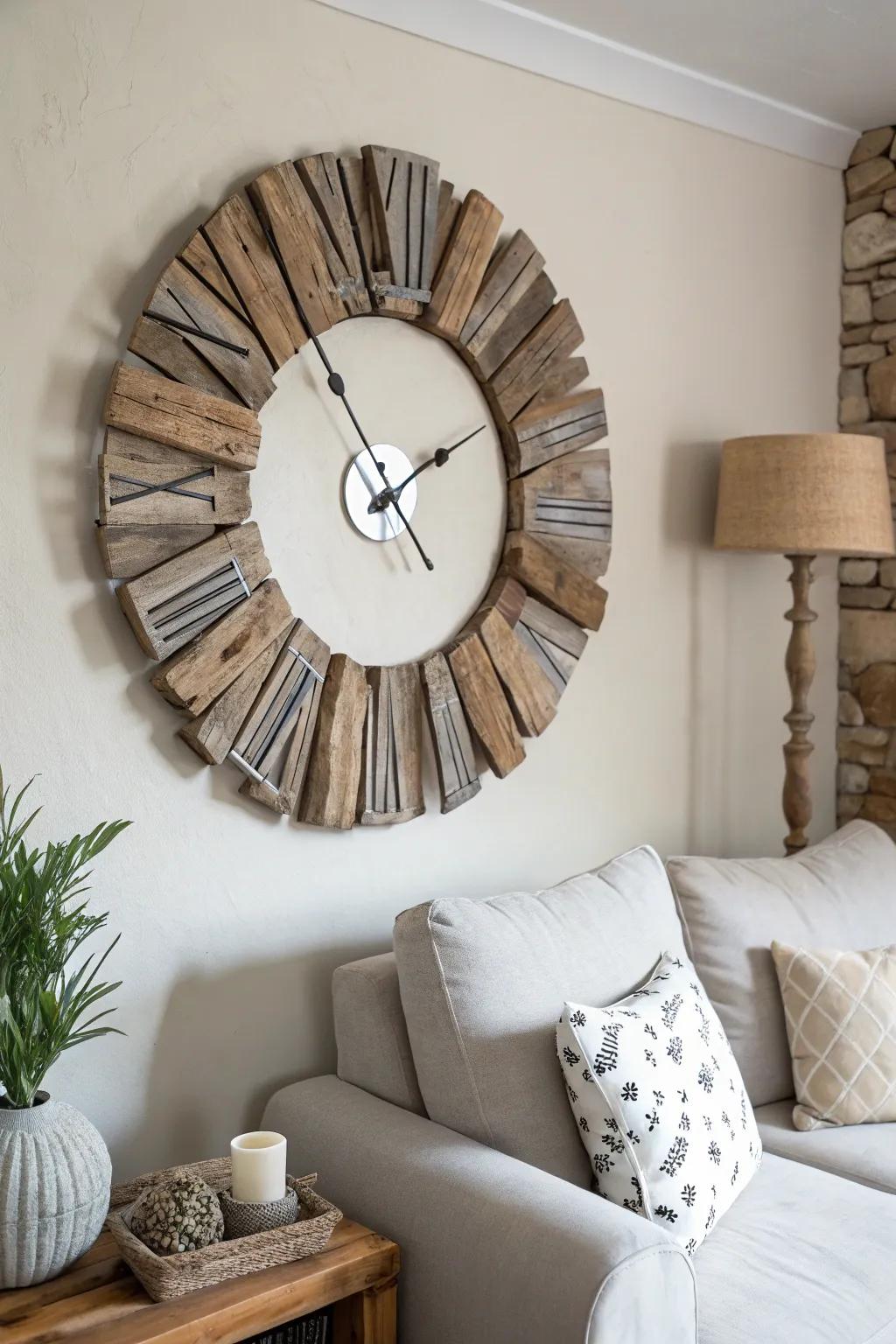 Keep time with a coastal twist using a driftwood timepiece.