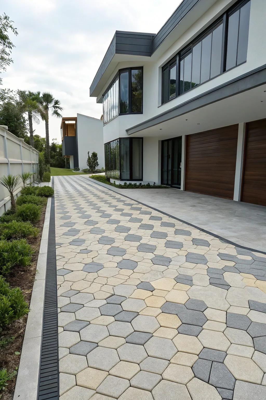 Geometric blueprints can bestow your driveway a modern and chic appeal.