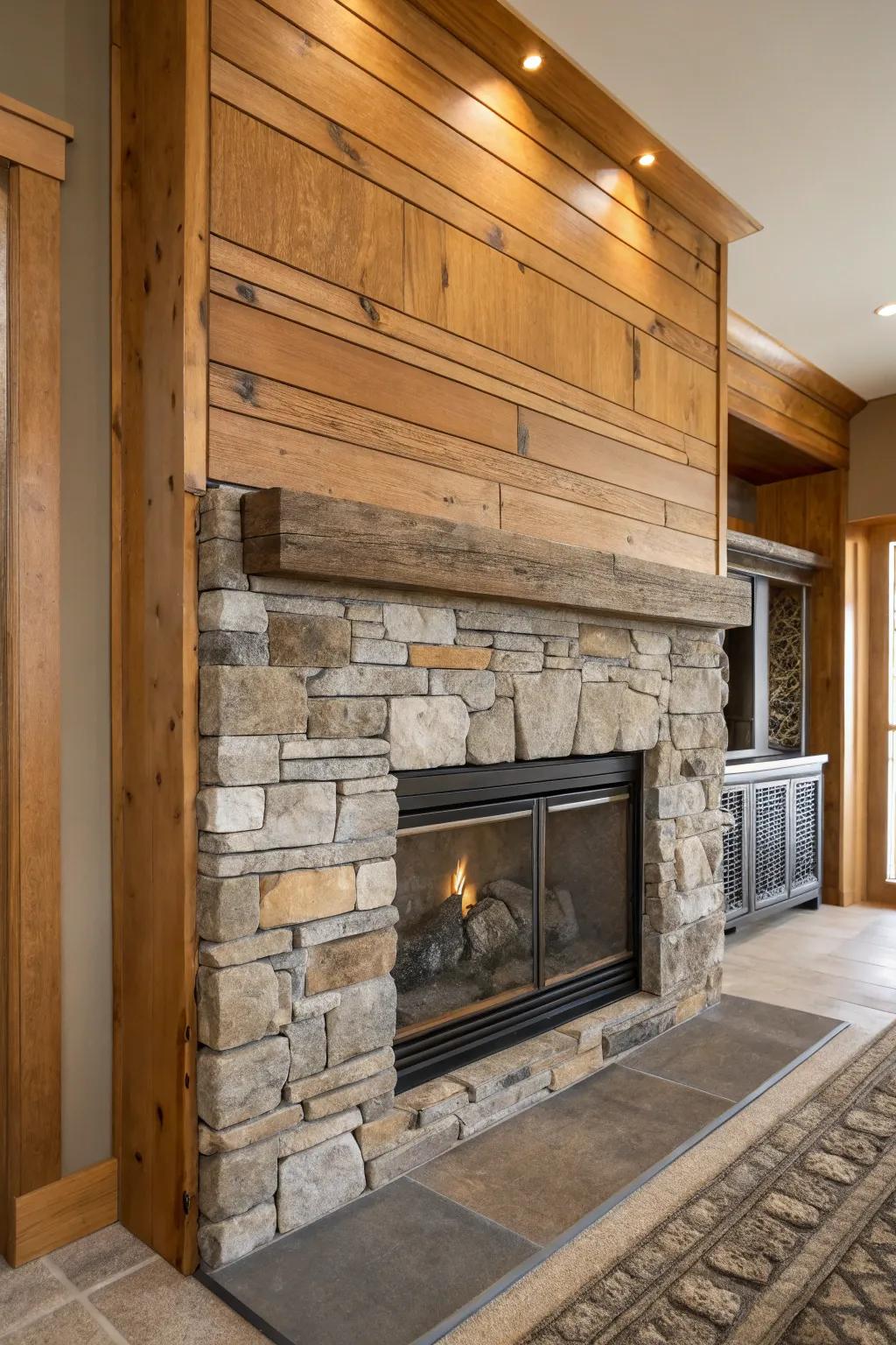 Assembling materials adds depth to a plasterboard hearth.