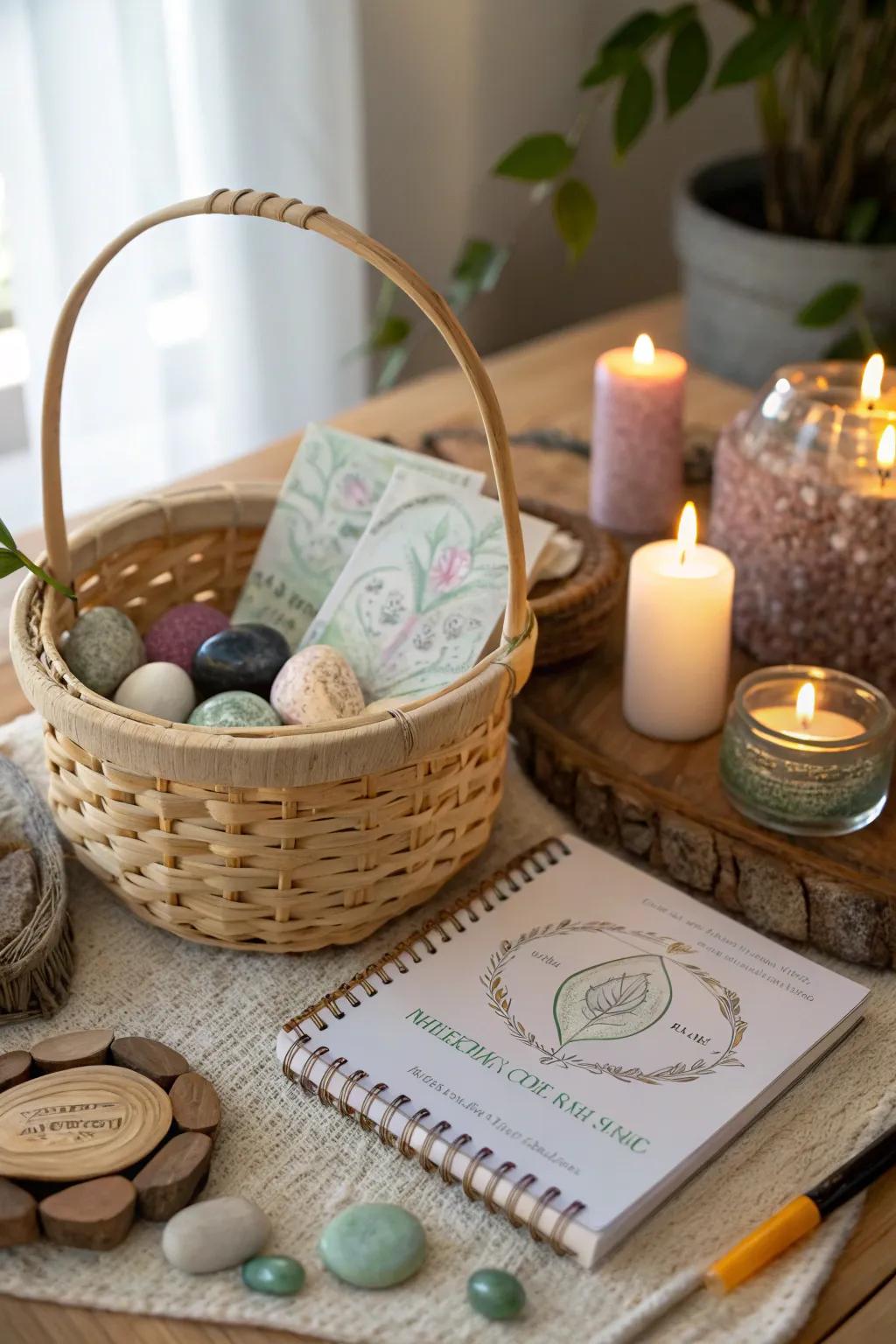 A mindful Easter basket for inner peace and reflection.