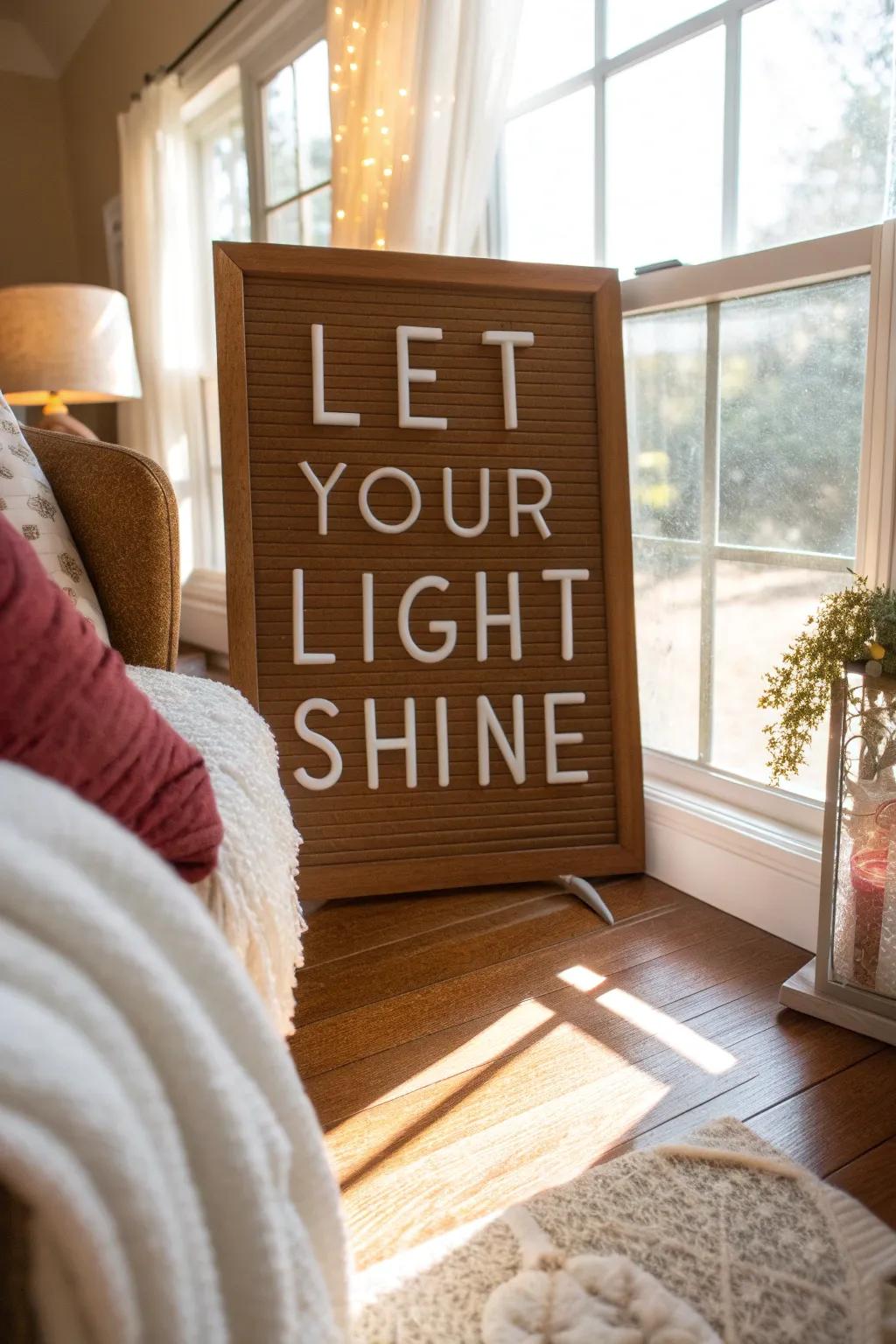 A radiant message to encourage and uplift.
