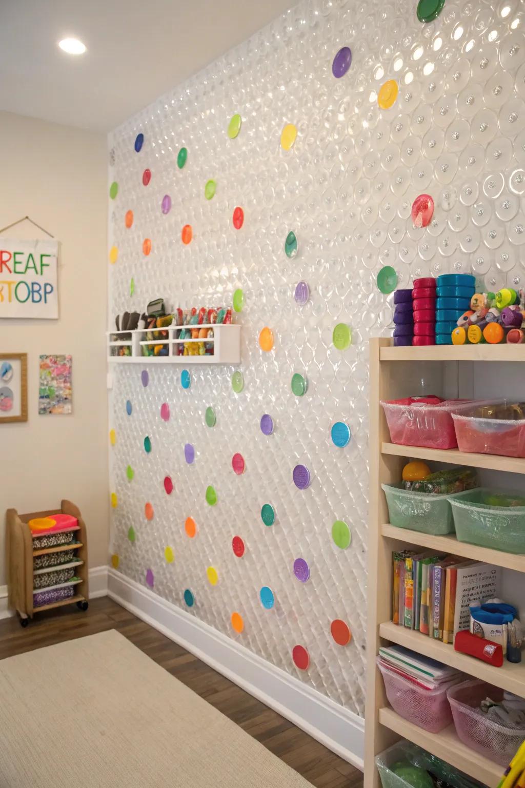 Aerated wrap finish appends playful dots.