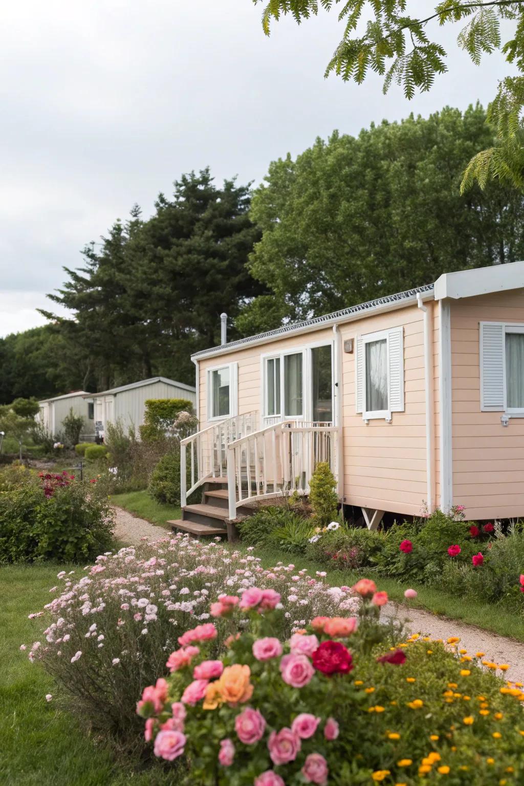 Pale peach offers a soft and charming exterior.