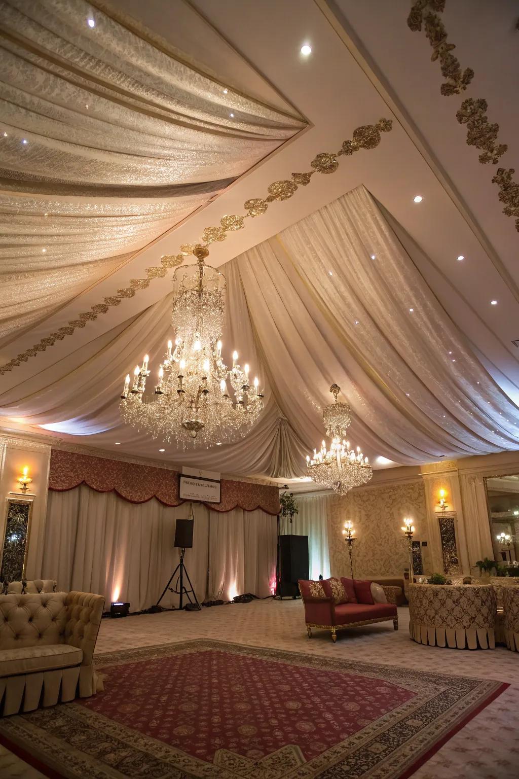 Elevate your space with the elegance of filament fabric ceilings.