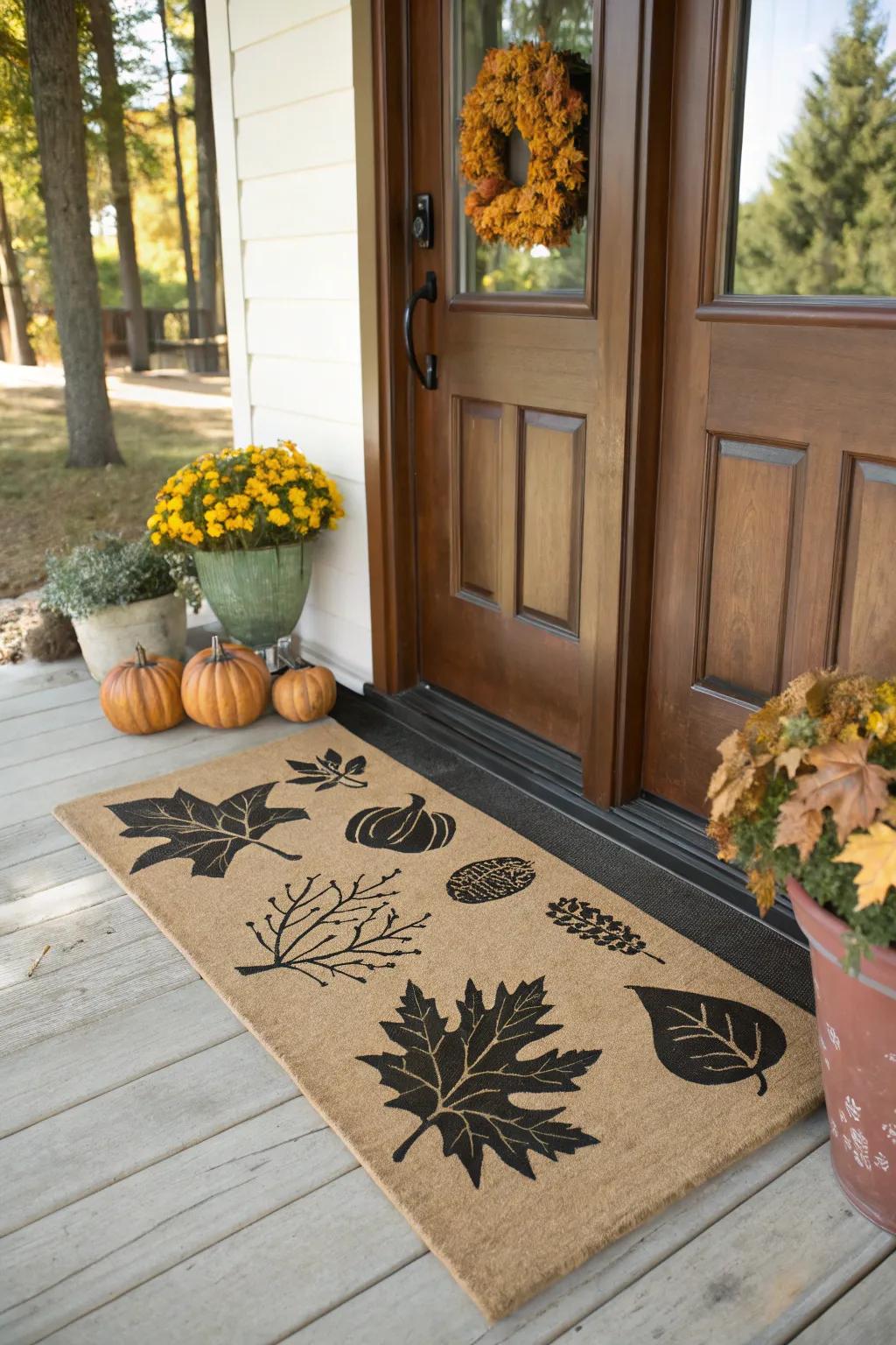 Figure front mat capturing the essence of fall.