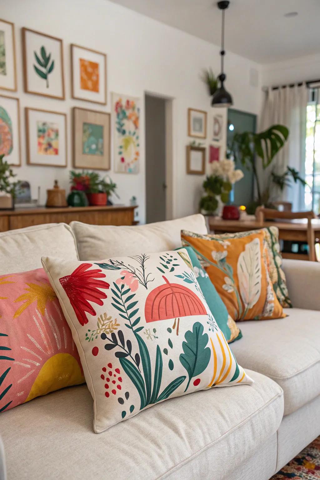 Hand-painted pillows: offering a unique and personal touch.