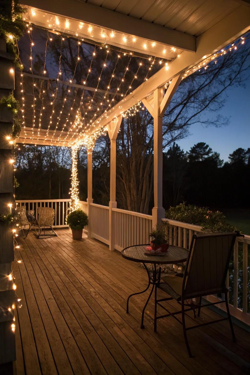 Spectral illumination imparts warmth and whimsy to your autumnal veranda.