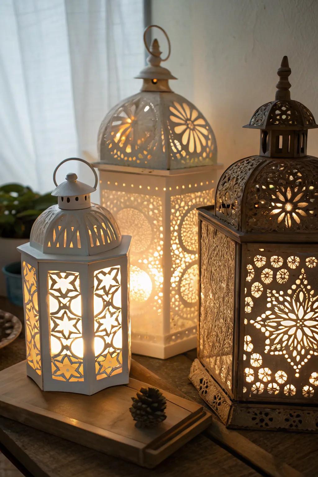 Crafted luminous globes contribute a warm radiance to any area.