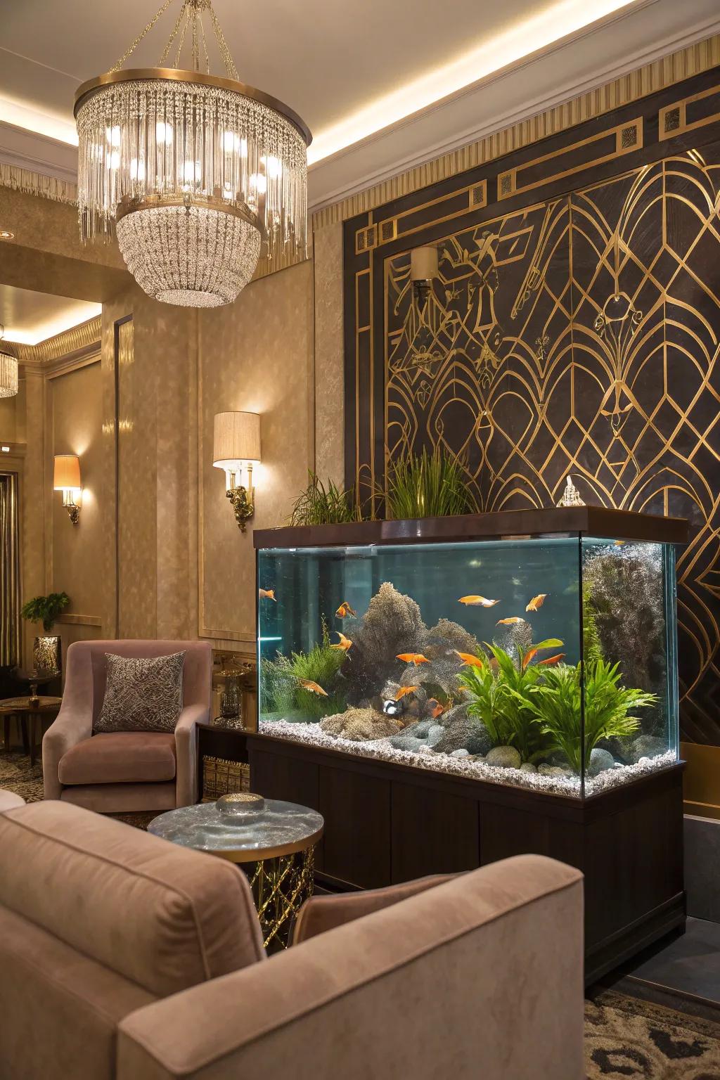 Embrace opulence with Art Deco glam.