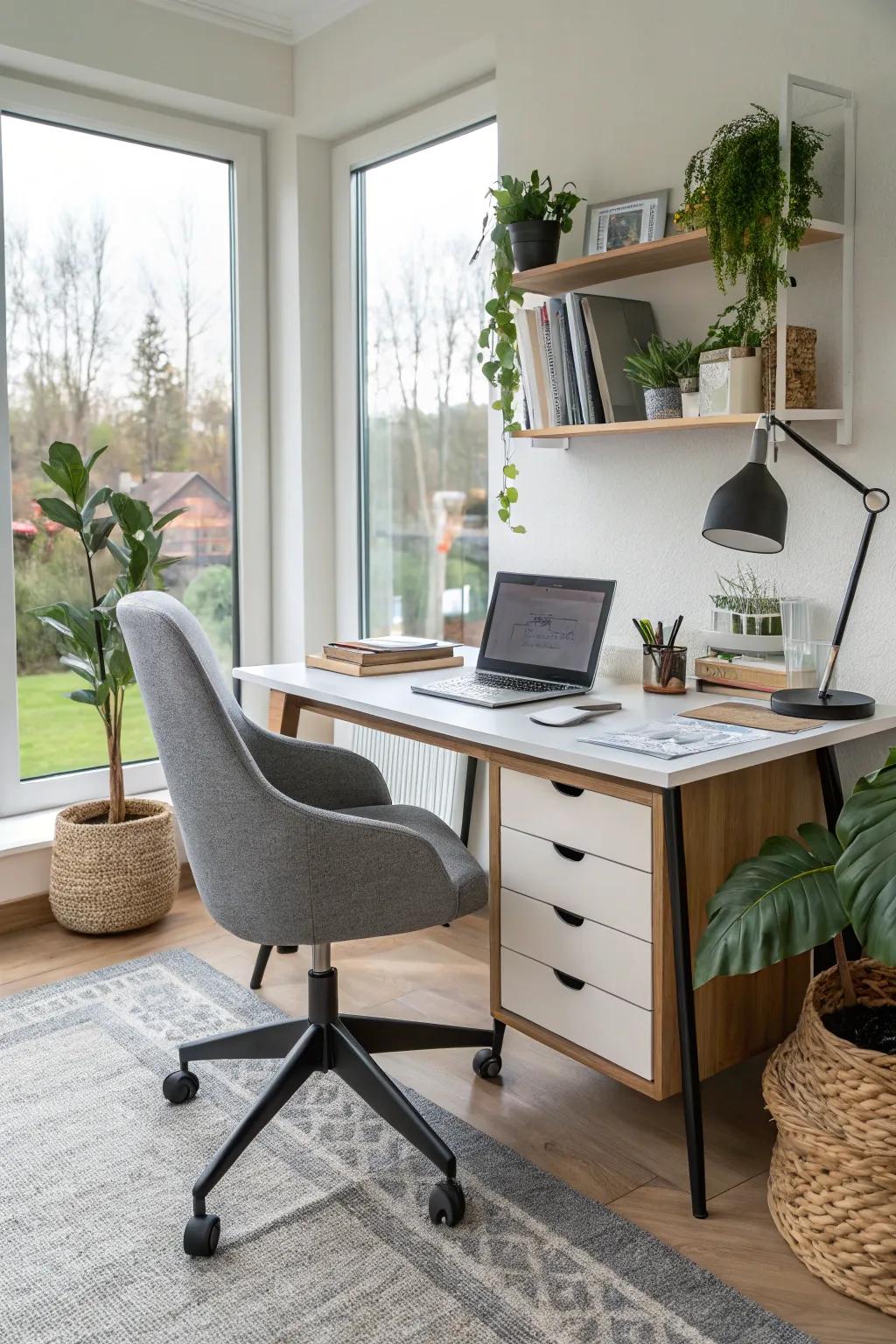 A home office can be both productive and stylish.