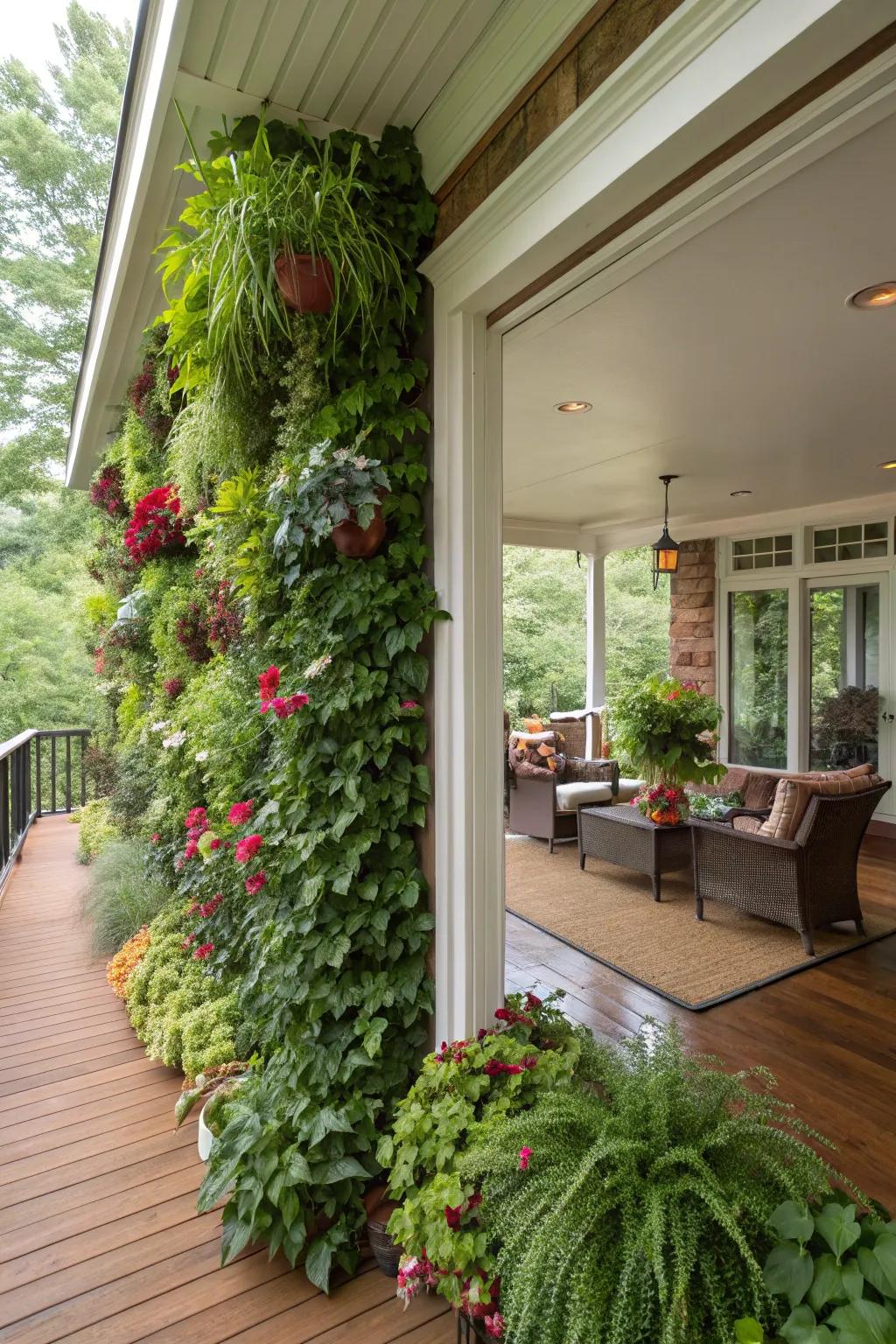 Vertical gardens bringing nature closer.