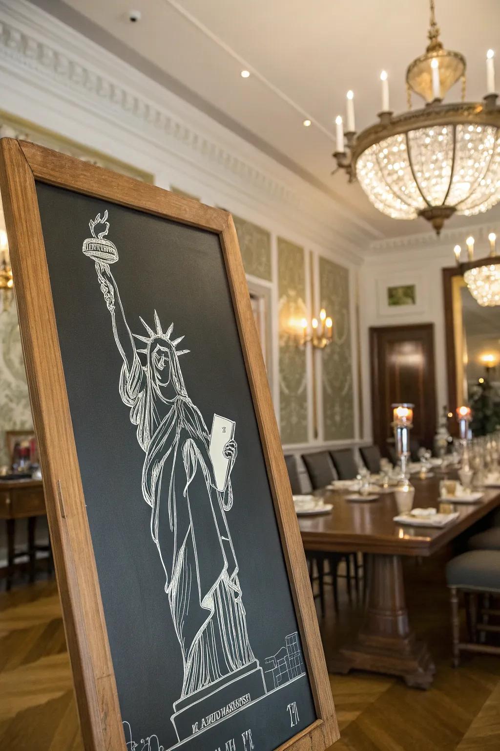 Autonomy's torch infuses elegance into this chalkboard artistry.