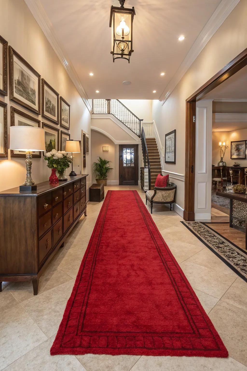 A splash of color creating a lively foyer.
