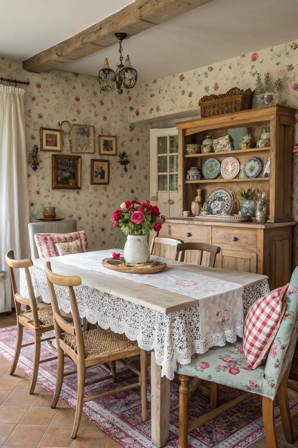 Mixing designs and textures adds depth and interest to the space.