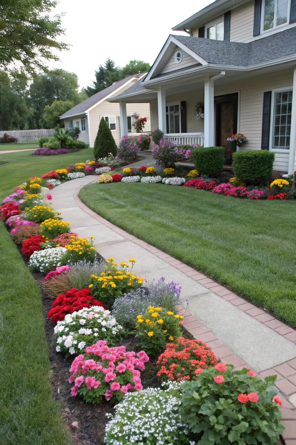 Well-balanced layout imbues equilibrium and harmony into the garden arrangement.