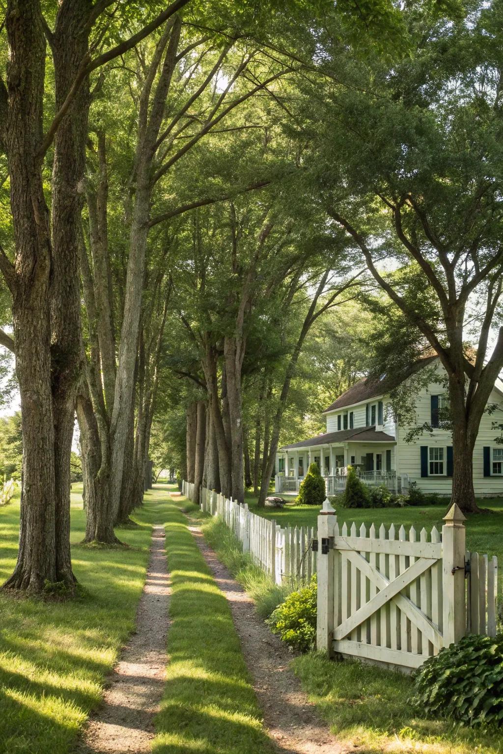 Tree rows offer a classic and effective privacy solution.
