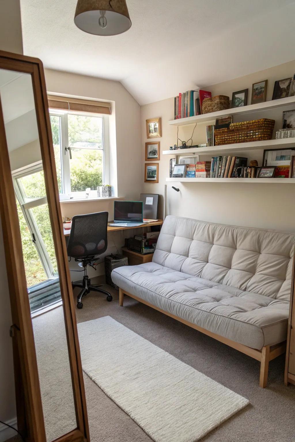 Mirrors can make your office feel larger and more open.