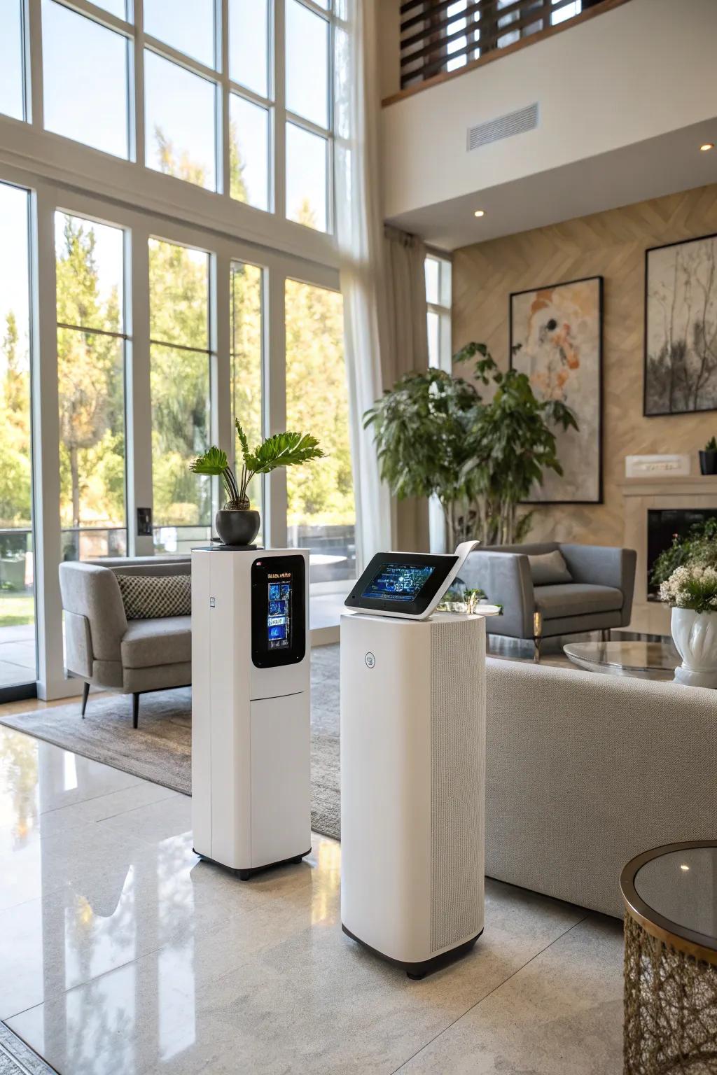 Air purity is ensured through filtration.