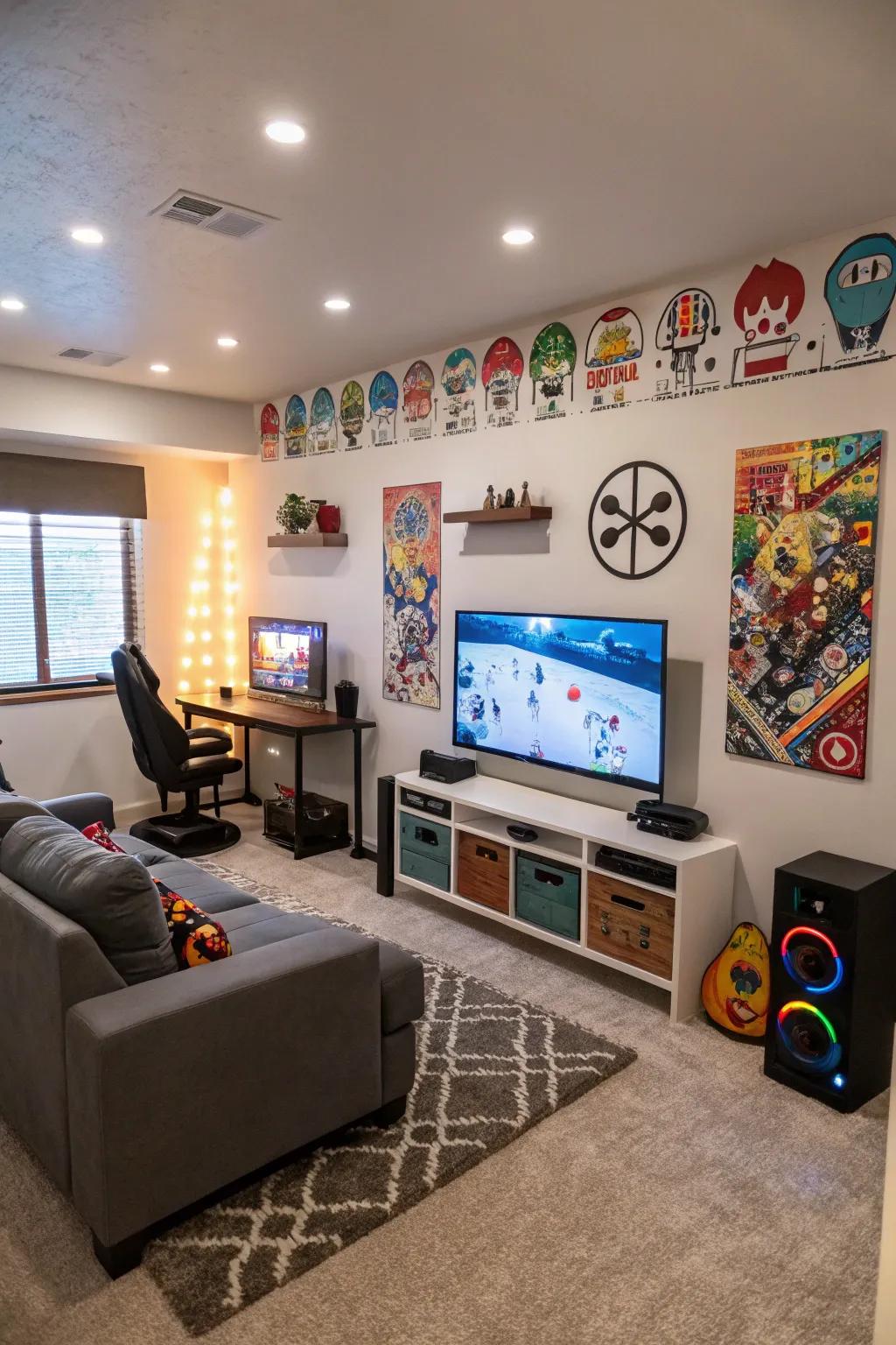 Mural art imparts individuality to your gaming arrangement.
