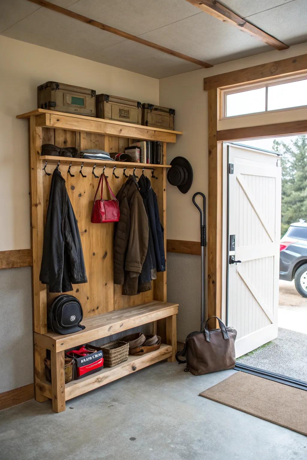 A DIY task contributes a functional and personalized element to your entryway.
