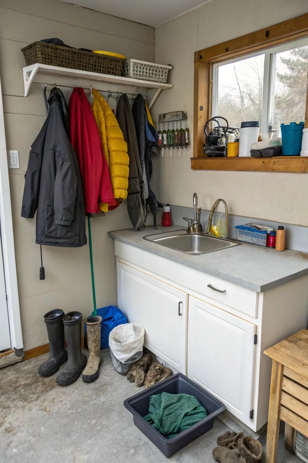 A washing-up space provides convenience and maintains the cleanliness of the remaining residence.