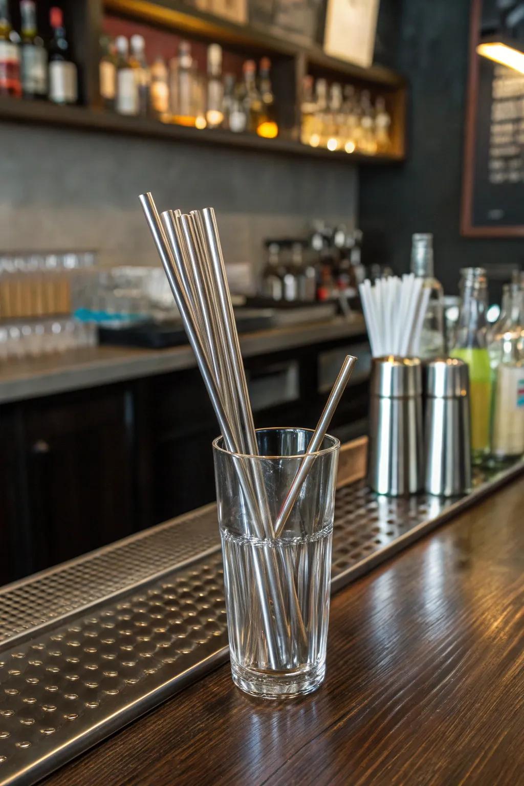 Sip sustainably with alloy straws.