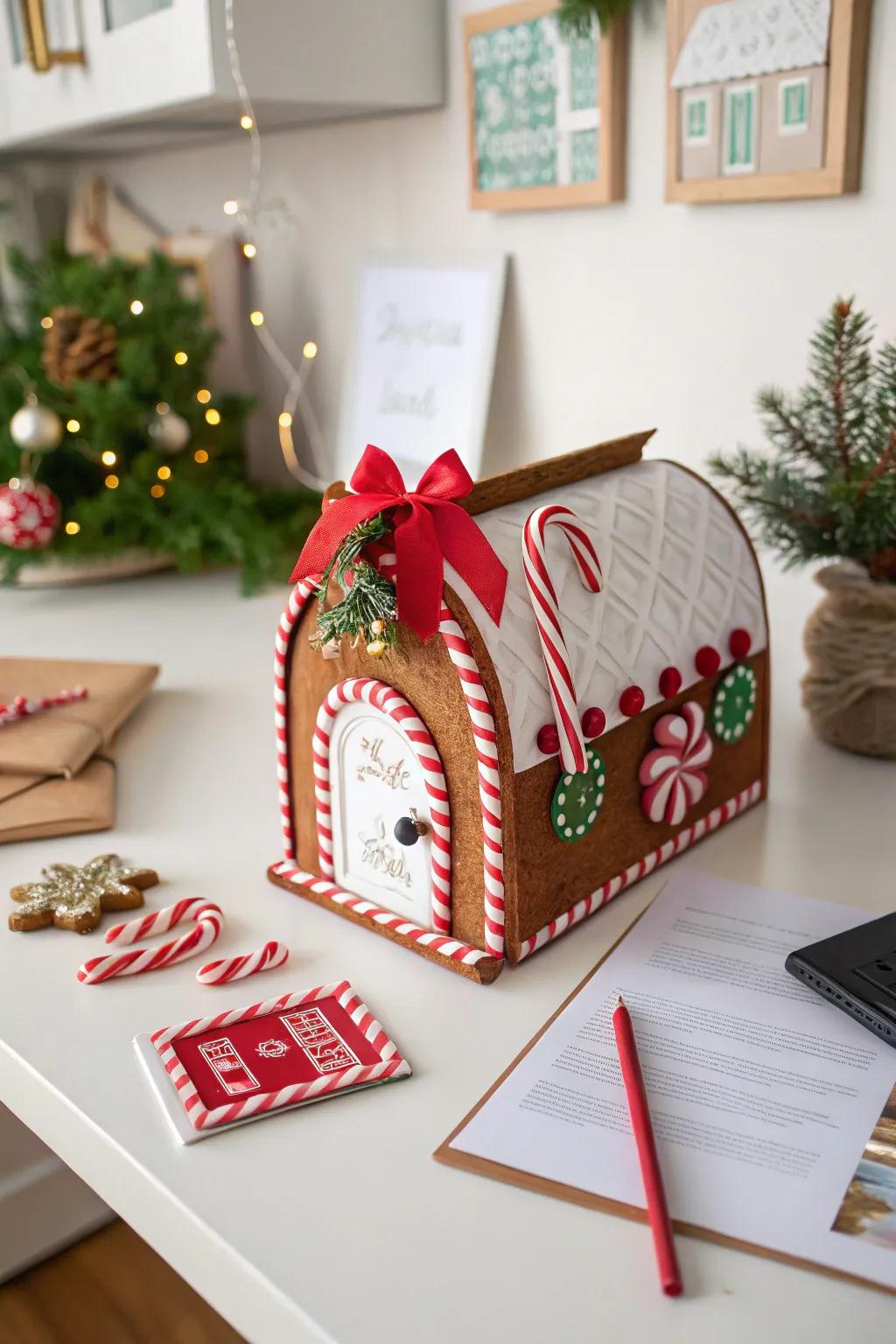 A festive mailbox for holiday cheer.
