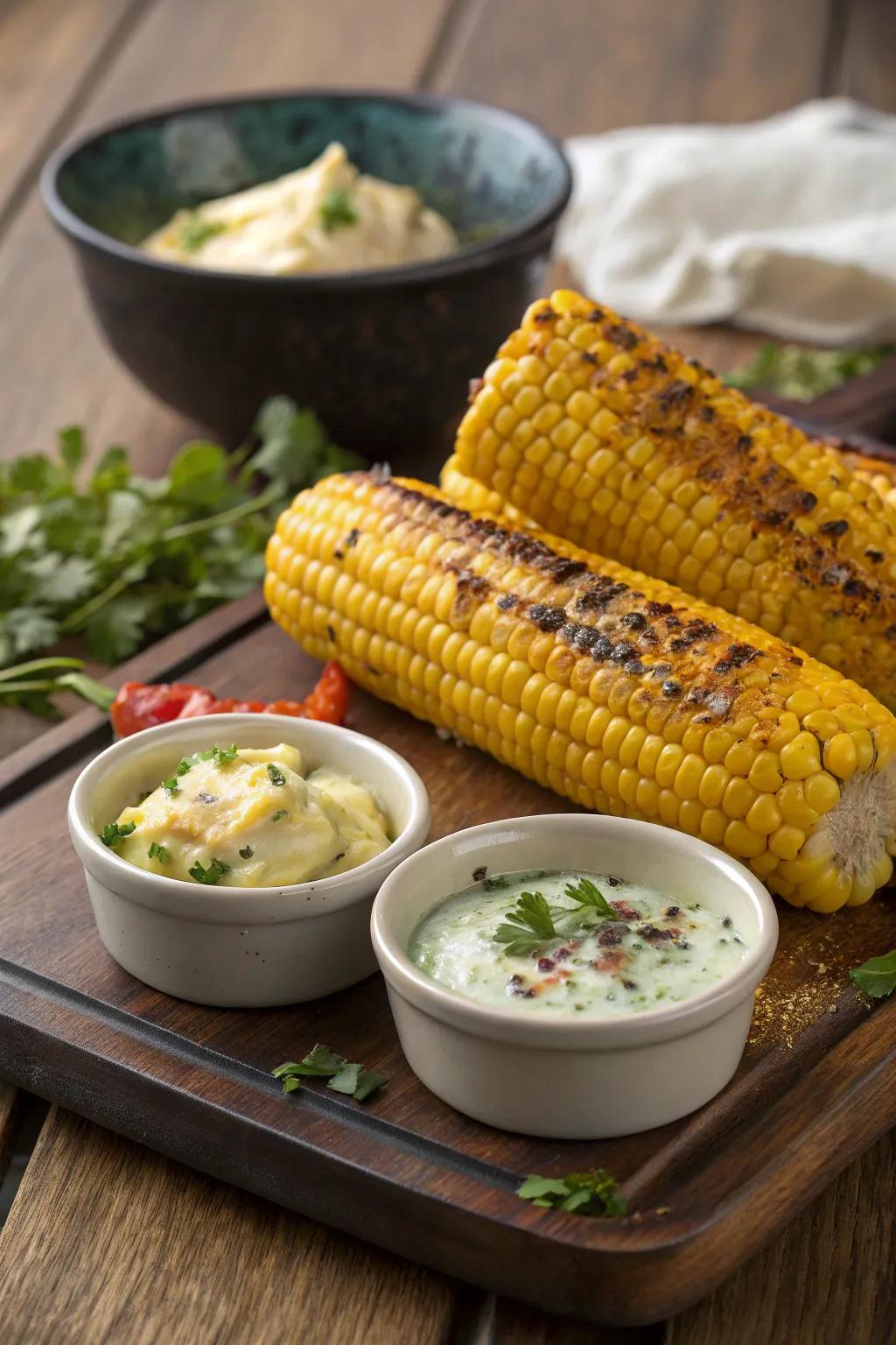 Seasoned fats transform grilled corn into a thrilling side dish.