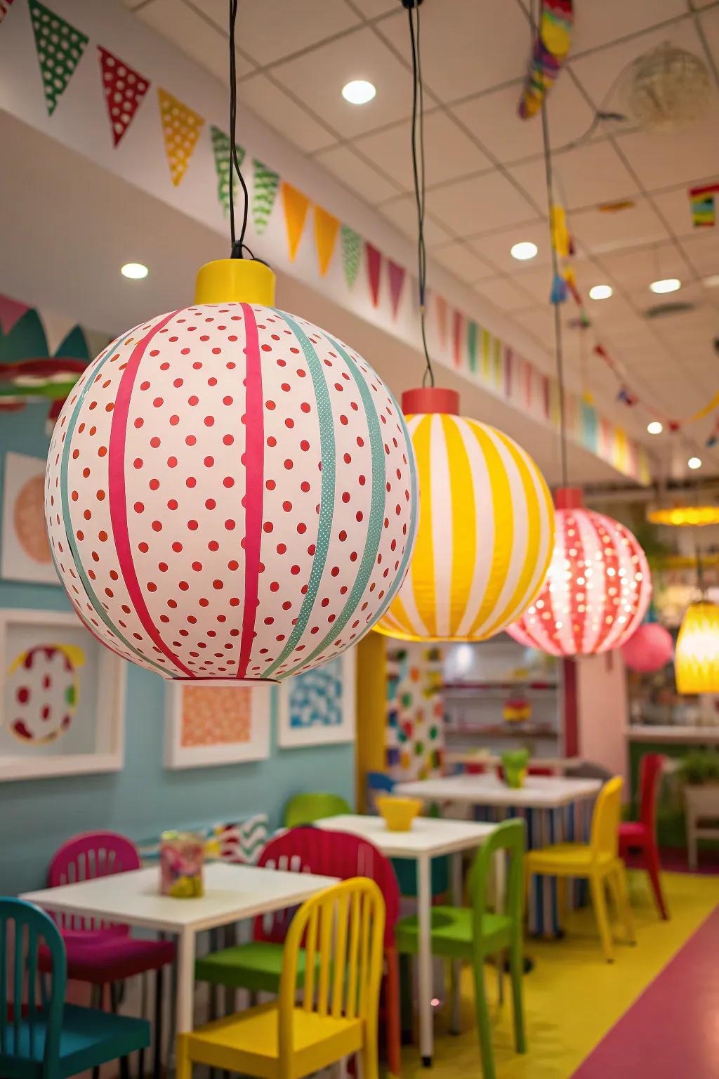 Patterned lights incorporate a trace of amusement and playfulness.