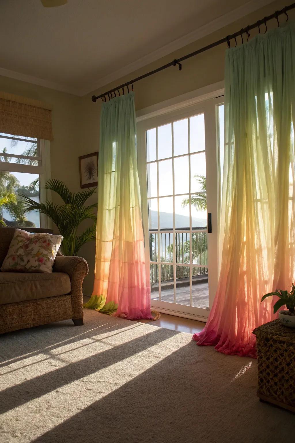 Hula-inspired drapes bring a sense of movement and elegance.