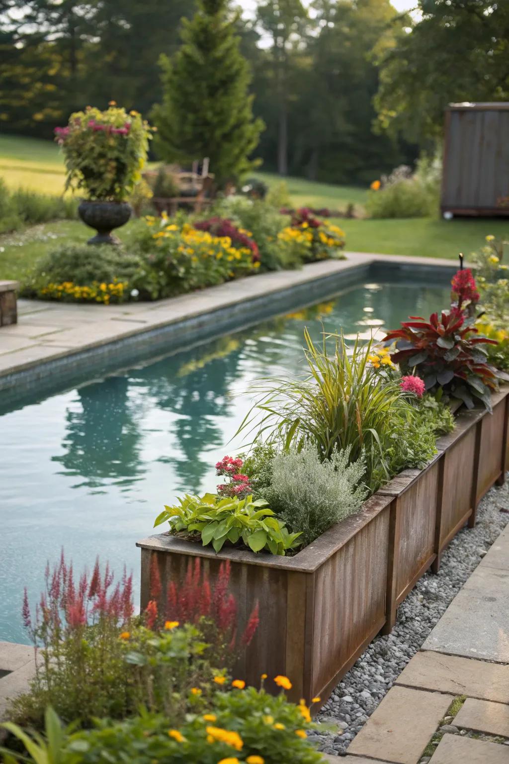 A container garden pool for garden enthusiasts.
