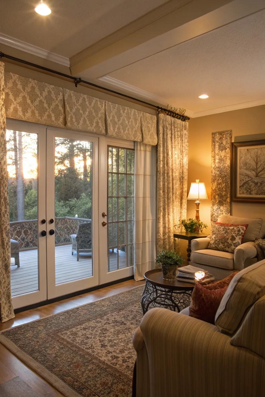 Fabric panels offer a versatile and cozy option.