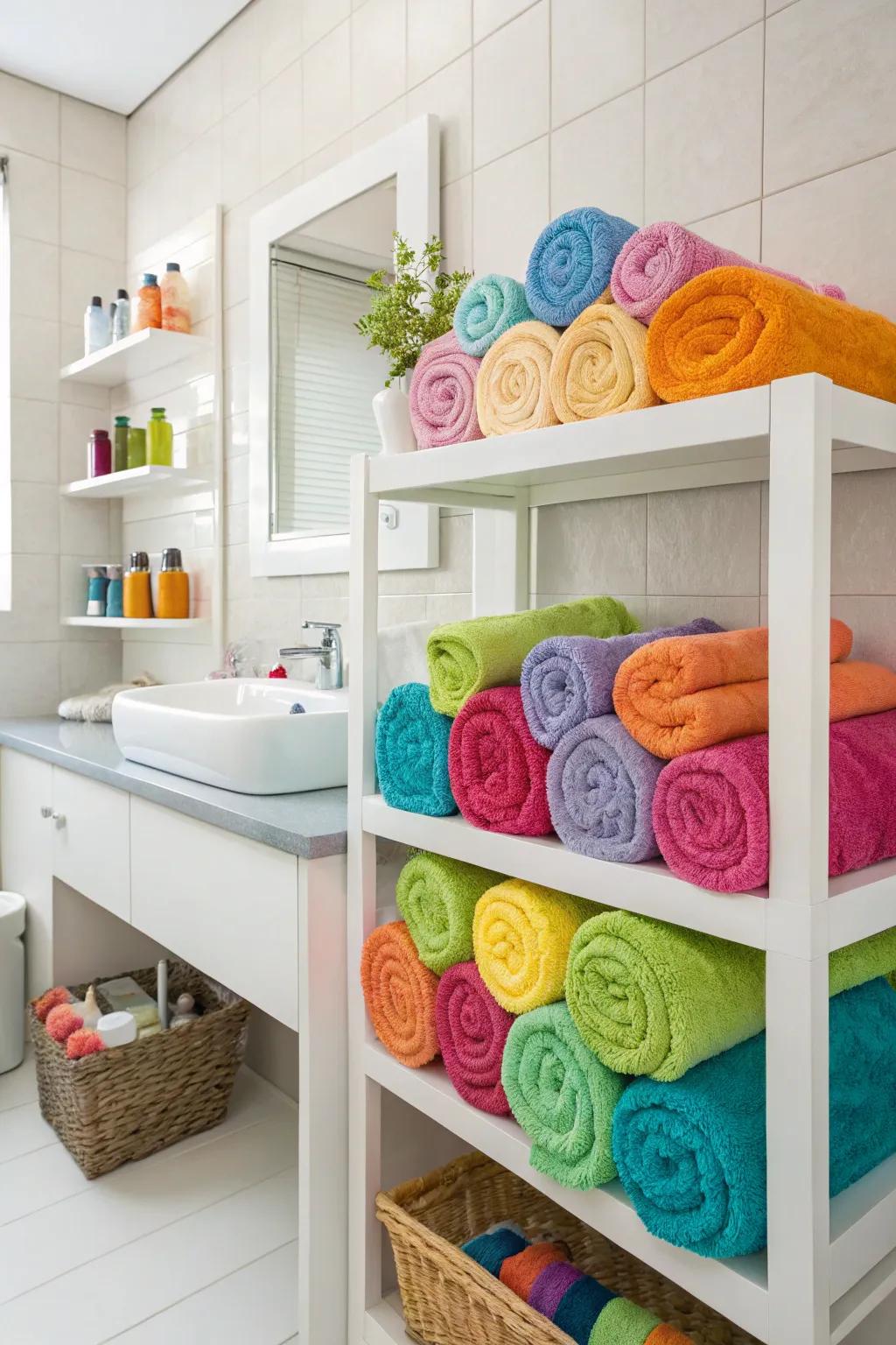 Color-coded rolls bring both order and vibrancy to your space.