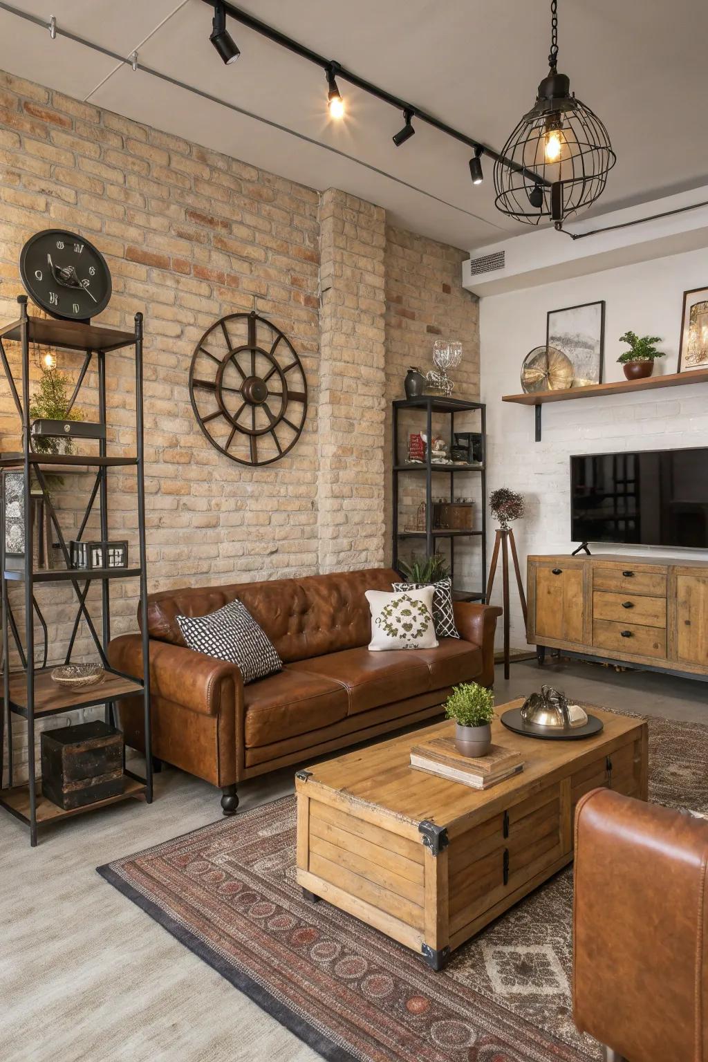 Industrial chic adornments elevate the design subtly.