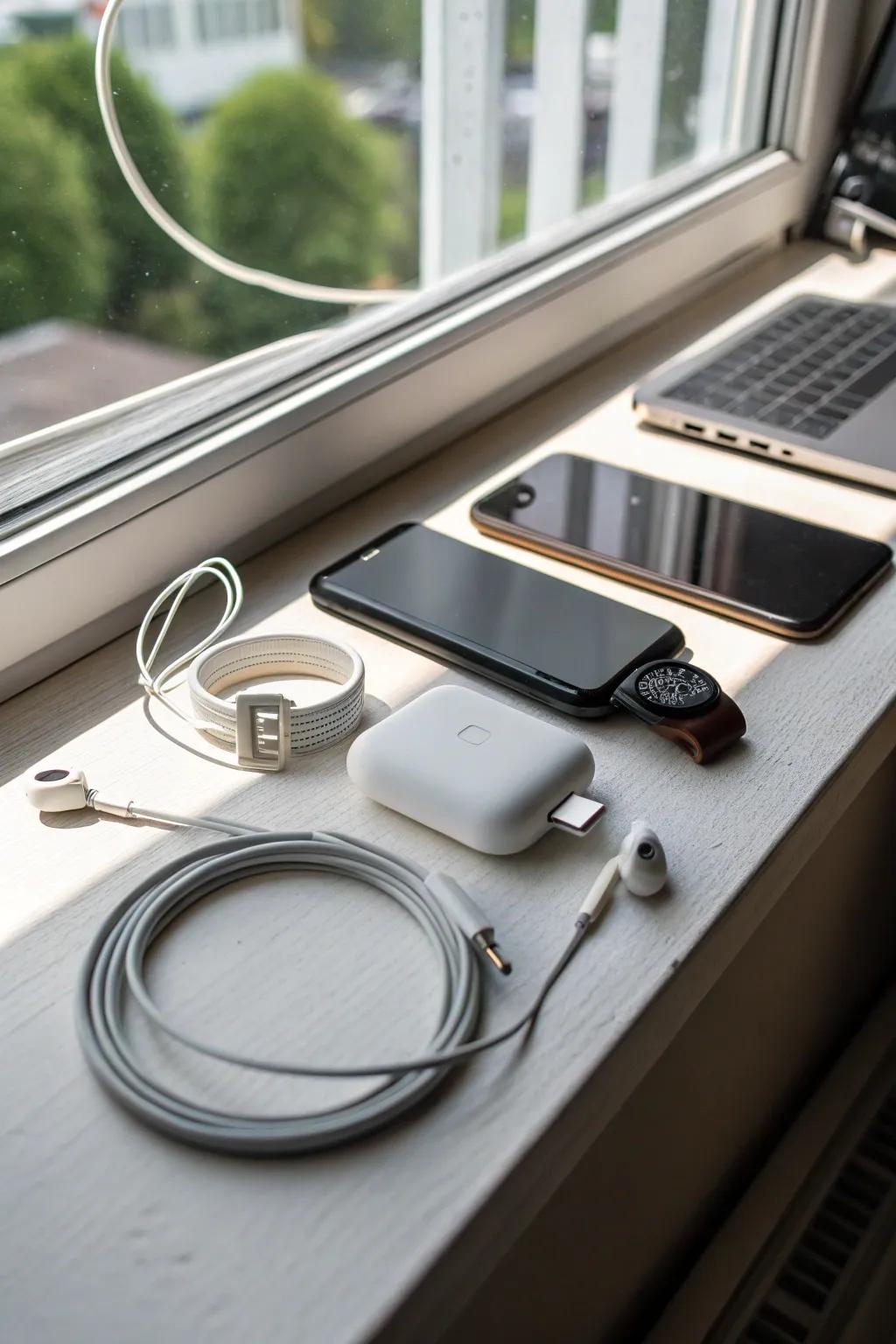 A tidy charging station keeps your devices organized and within reach.