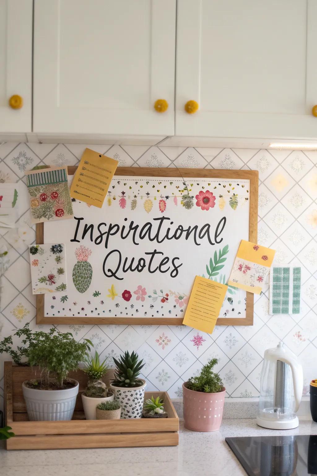 Inspire daily through uplifting adages on your bulletin board.
