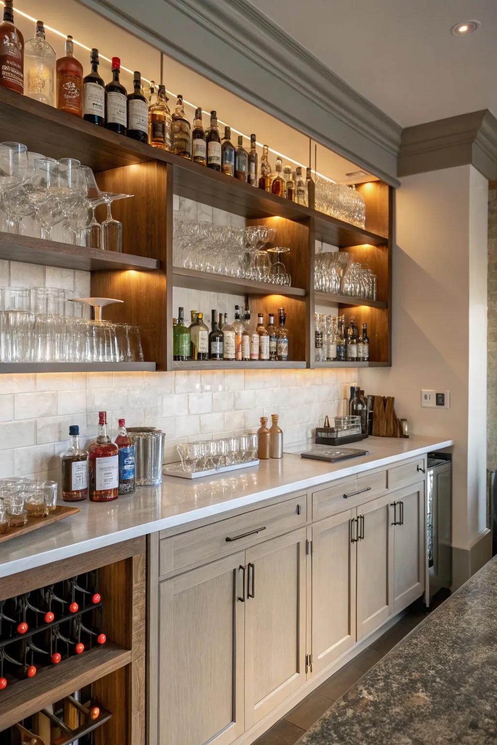 A personal touch with a multi-use bar space.