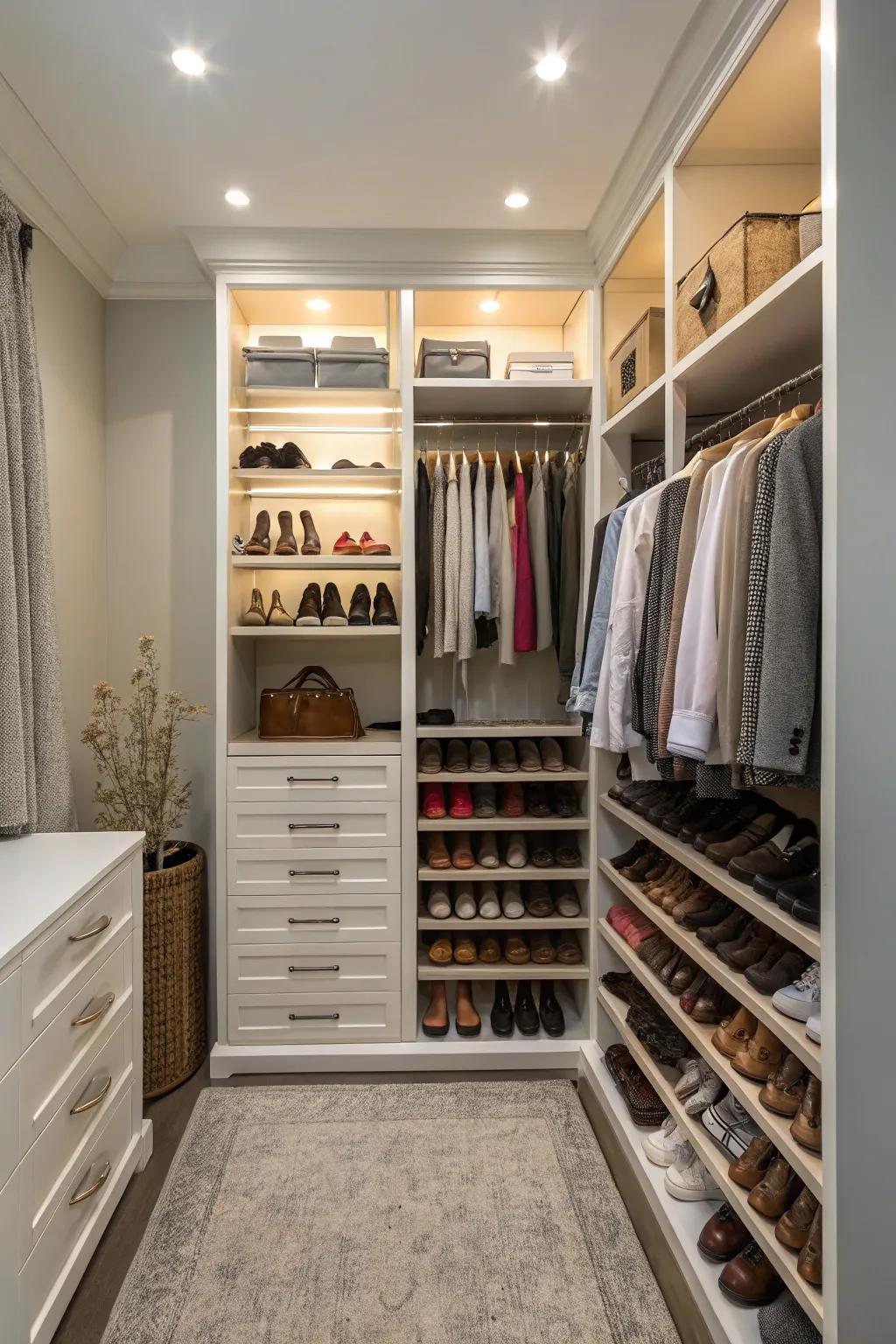 Pull-out racks offer accessible and space-saving storage.