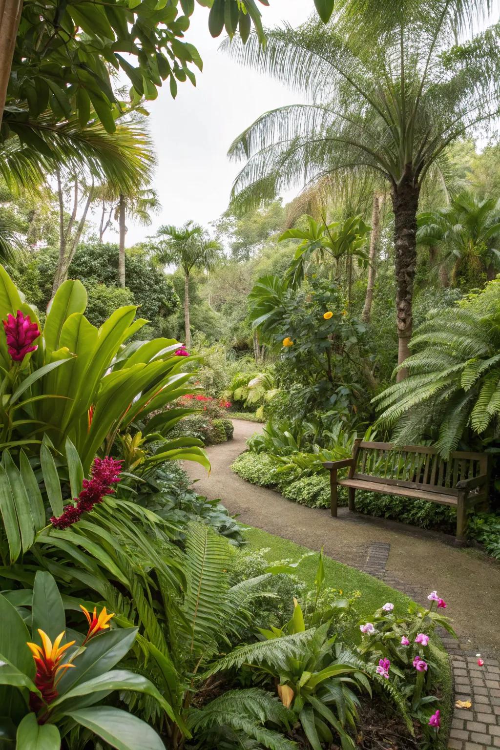 A lush garden corner provides a lush escape.