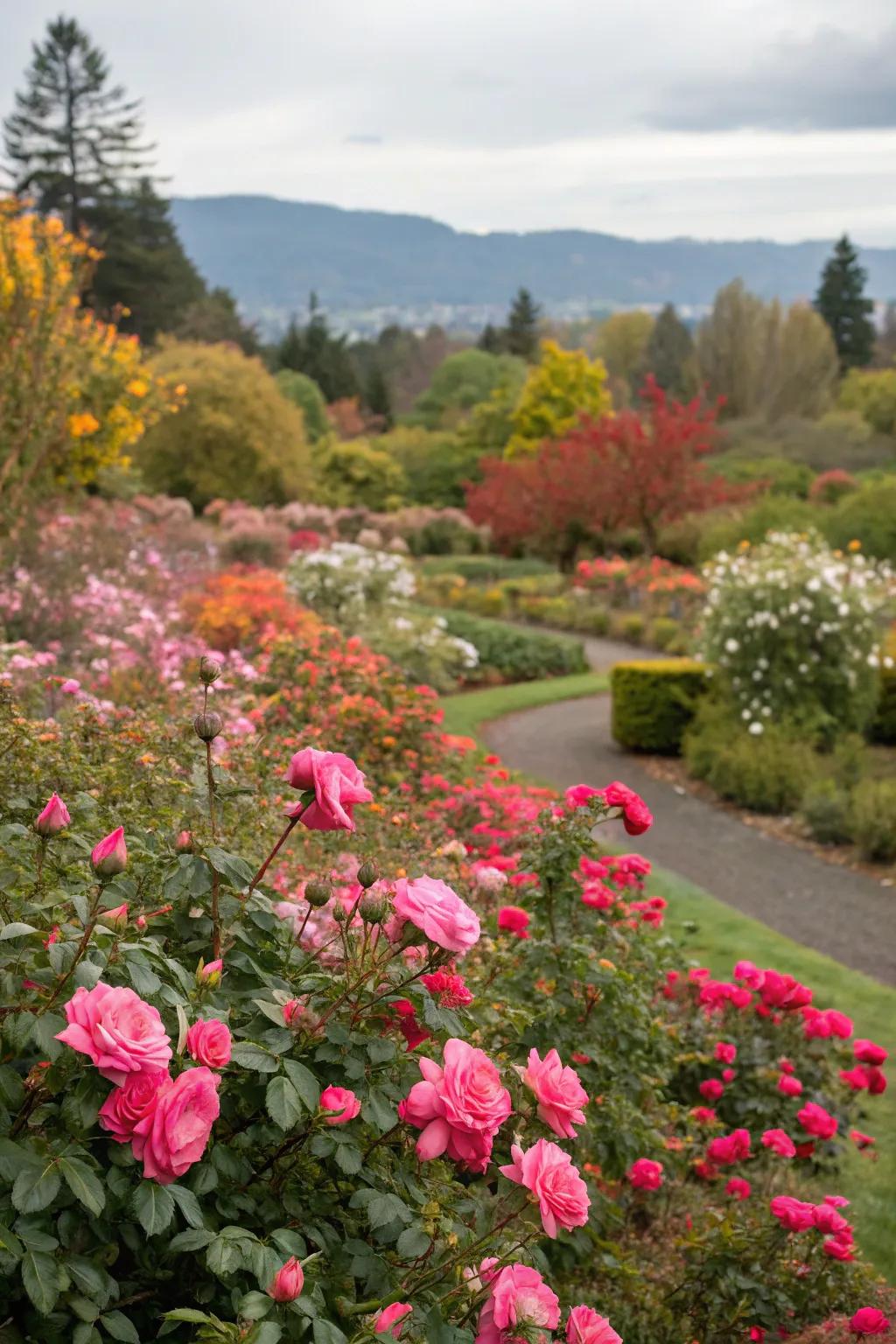 Knockout roses offer a seasonal color boost.