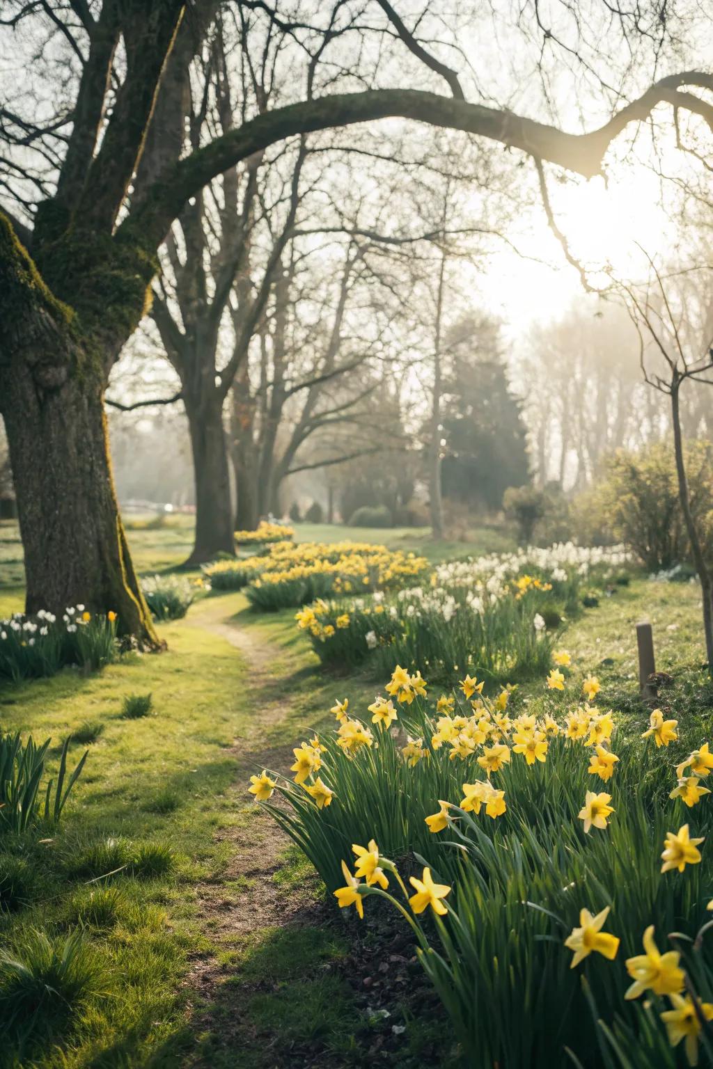 Bright <strong>golden trumpets</strong> lighting up a shaded corner of the garden.” loading=”lazy” class=”pimg”>
	</picture><figcaption>Bright <strong>golden trumpets</strong> lighting up a shaded corner of the garden.</figcaption></figure>
<p>Illuminate shaded garden areas by planting <strong>golden trumpets</strong> that thrive in low light. Their bright blooms will add cheer and color to any dim corner.</p>
<h3>Check if these fit your needs:</h3>
<ul class=